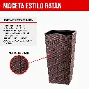 2. MCX085000 MACETA CUADRADA ESTILO RATÁN 25X25X46 - MARRON MORO.webp