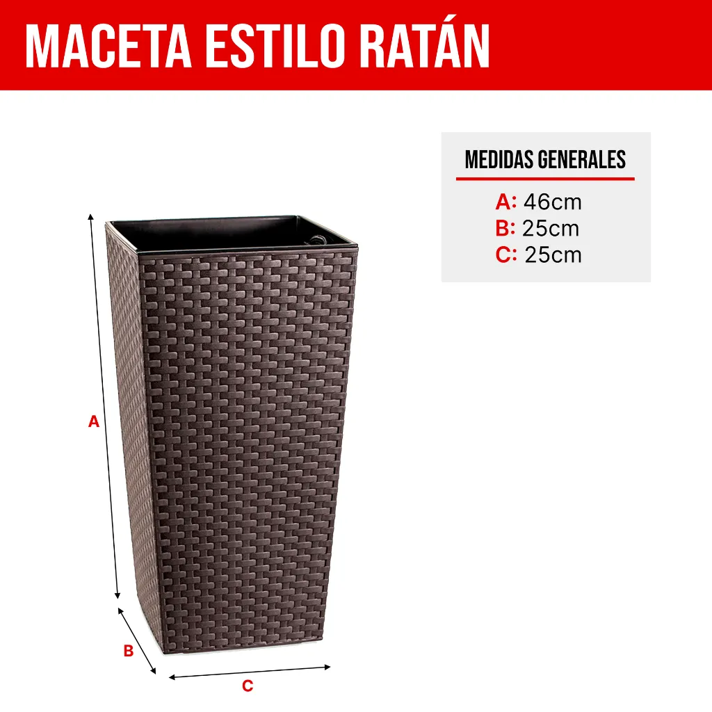 4. MCX085000 MACETA CUADRADA ESTILO RATÁN 25X25X46 - MARRON MORO.webp