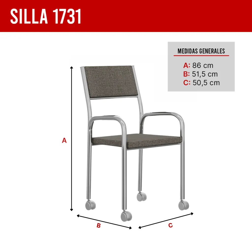 4. SILLA 1731 CRUEDAS DE ACERO CROMADO ASIENTO MOCCA.webp