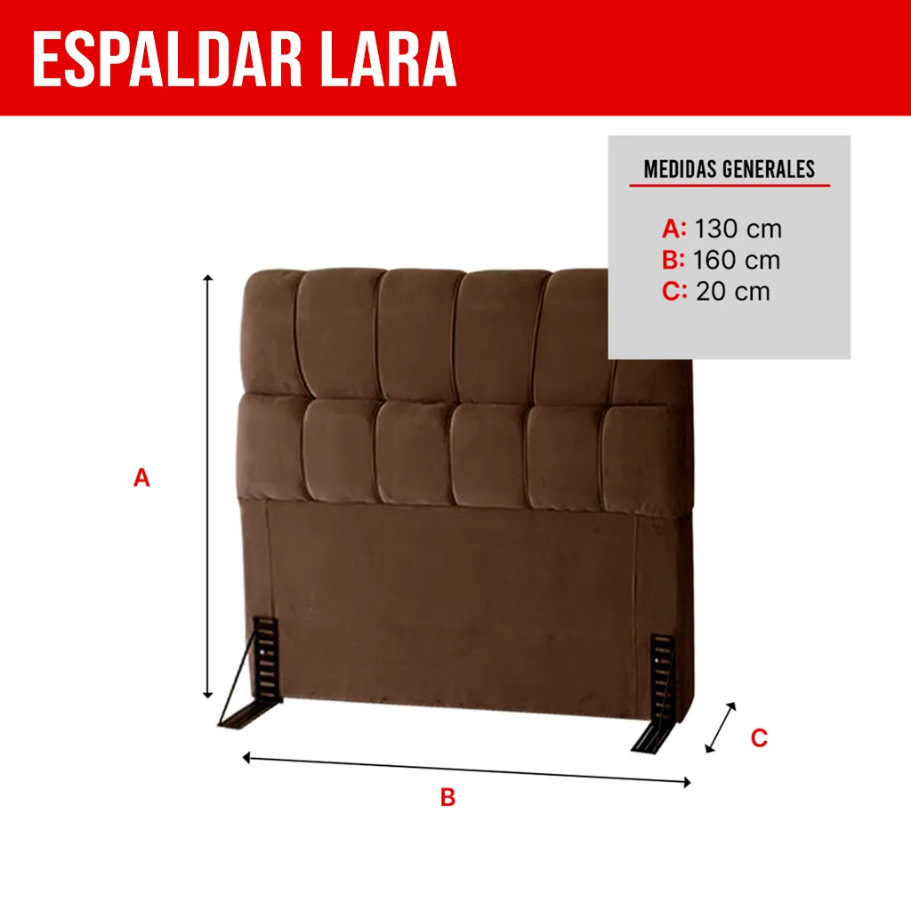 3. CABECERA LARA C160 - 100562 TECIDO PLATINIUM MARRON CAFE.webp