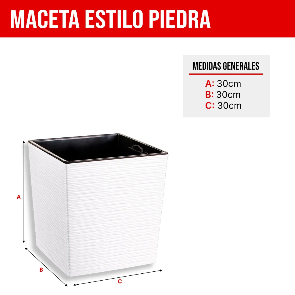 4. MCX076000 MACETA CUADRADA ESTILO PIEDRA 30X30X30 - BLANCO.webp