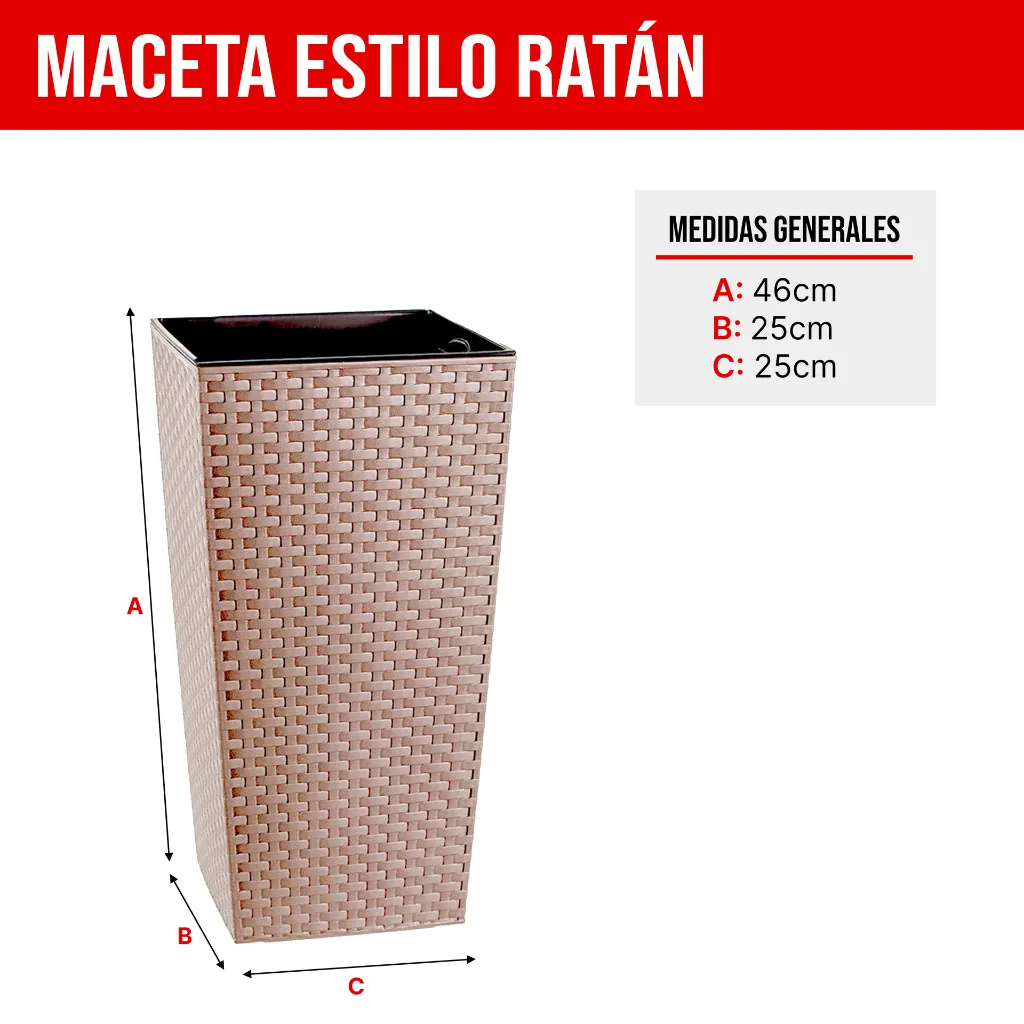 4. MCX085000 MACETA CUADRADA ESTILO RATÁN 25X25X46 - MARRON CAP..webp