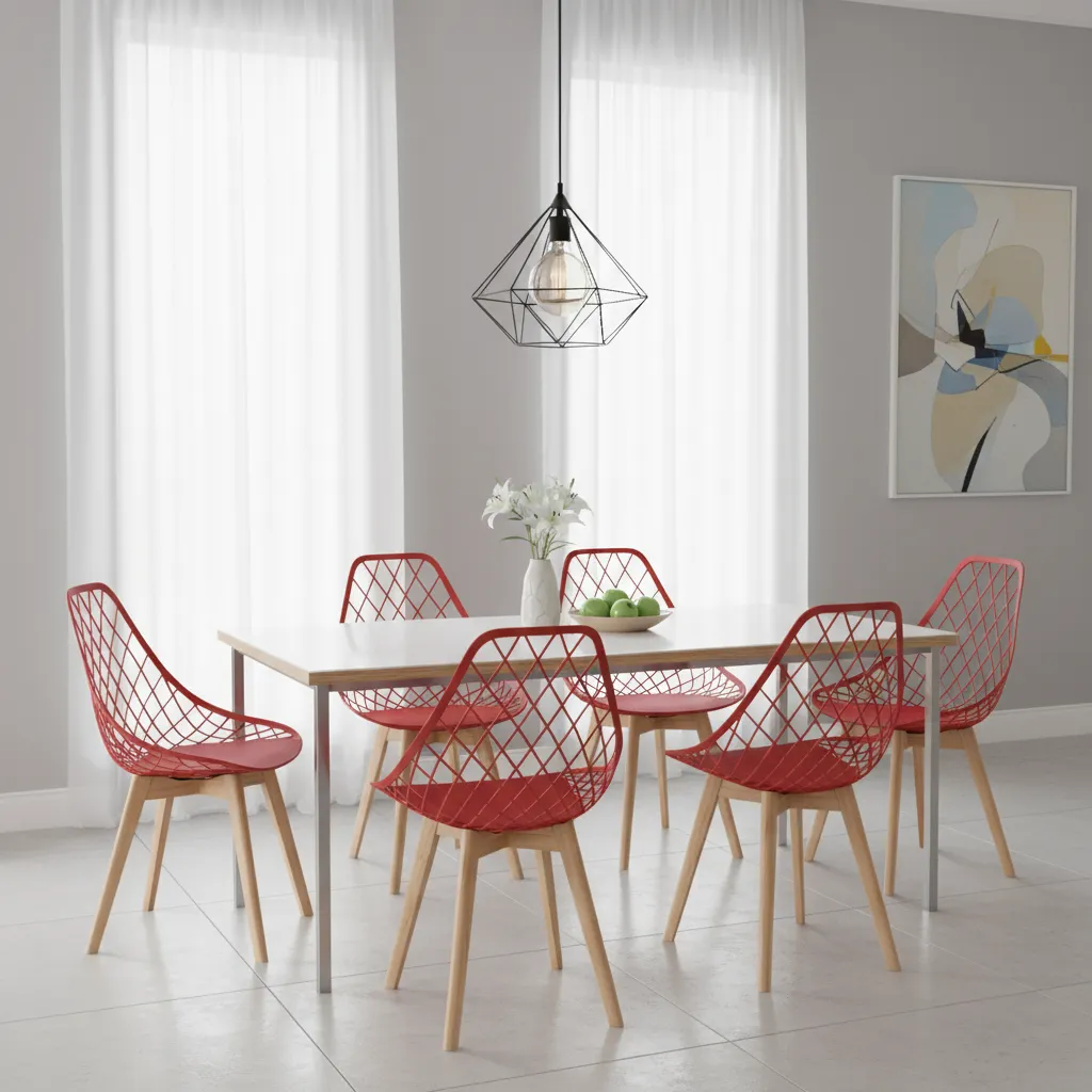 [8811 SILLA KAYLA WOOD ROJO FALU] 8811 Silla Kayla Wodd Rojo Falu