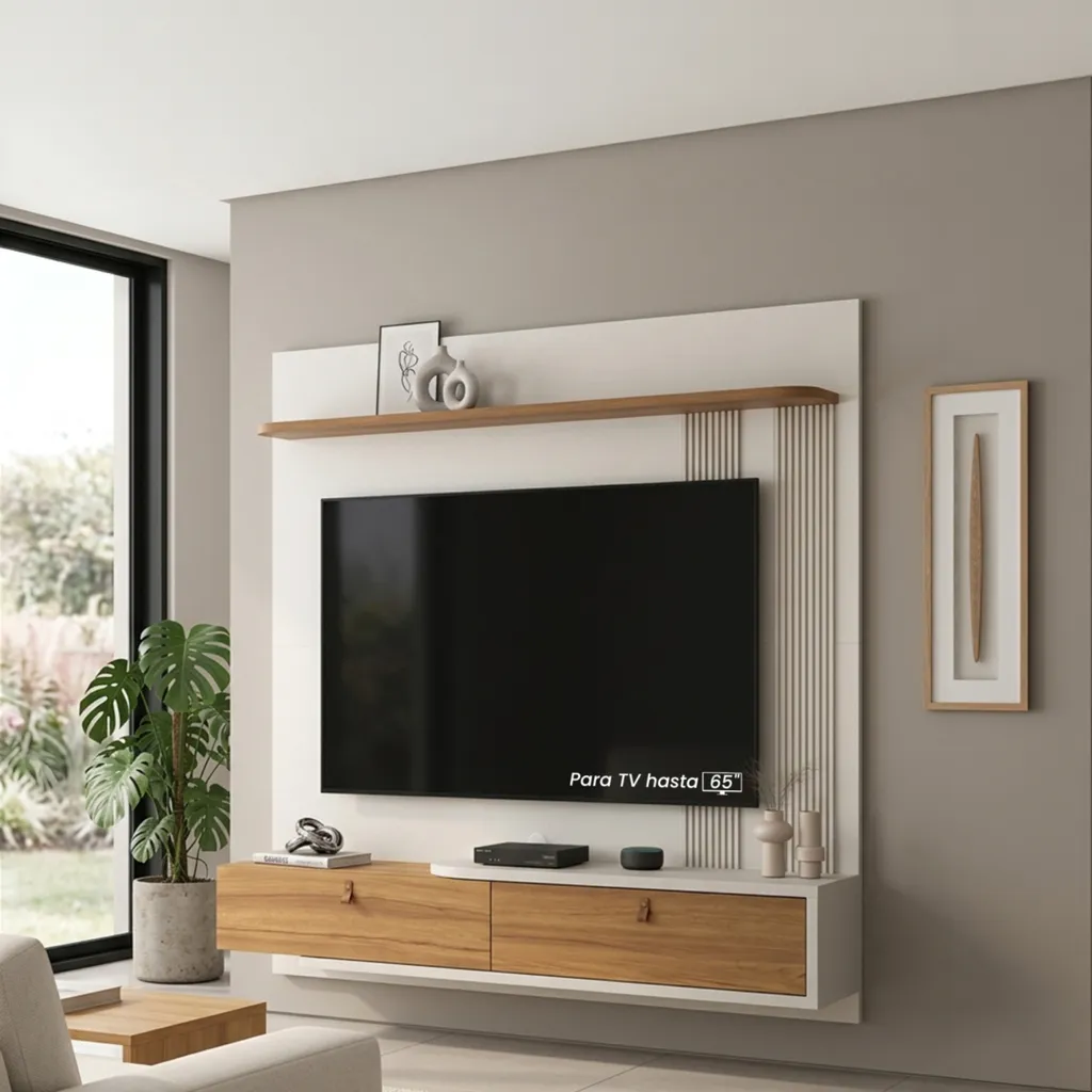 [NT1390 PANEL - 275 OFF WHITE TX / FREIJO TREND] Panel para TV Vano Off White - Freijo Trend