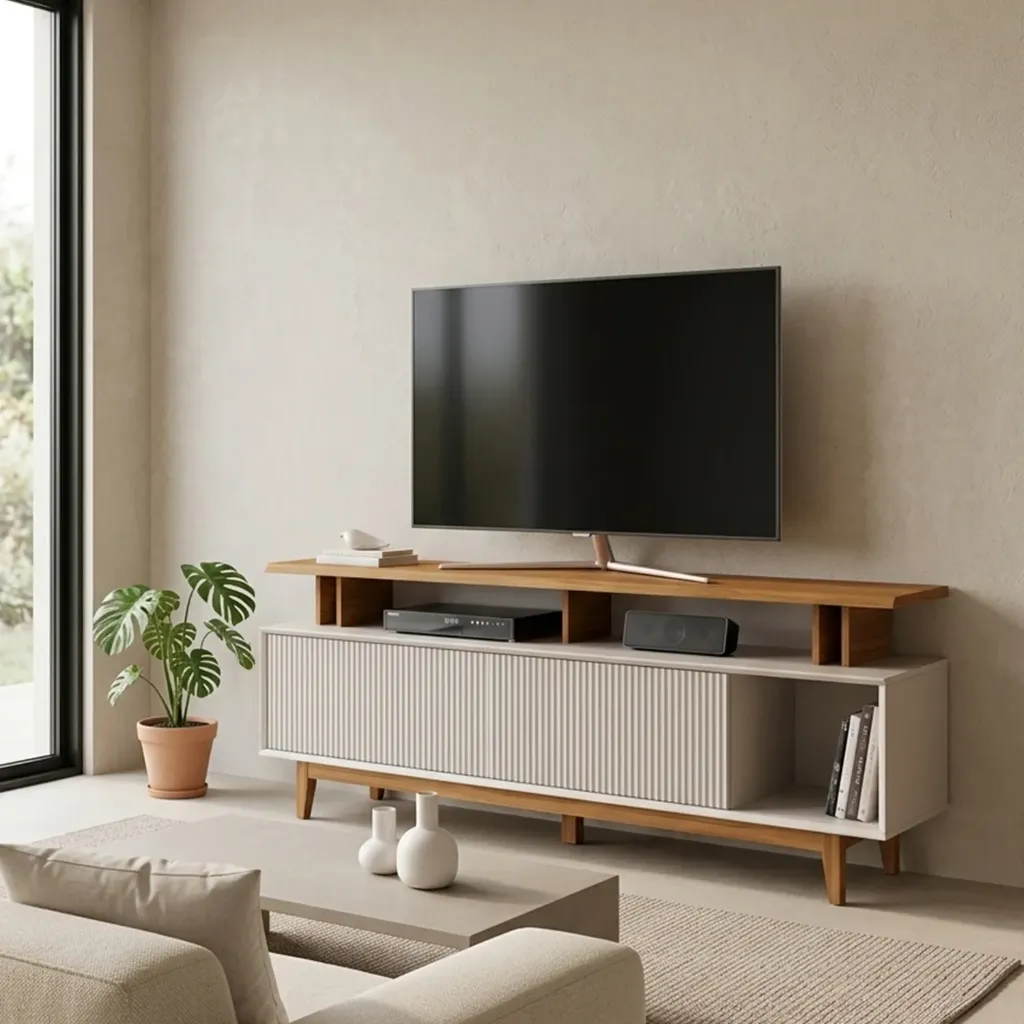 Rack para TV Vetra Off White - Freijo Trend