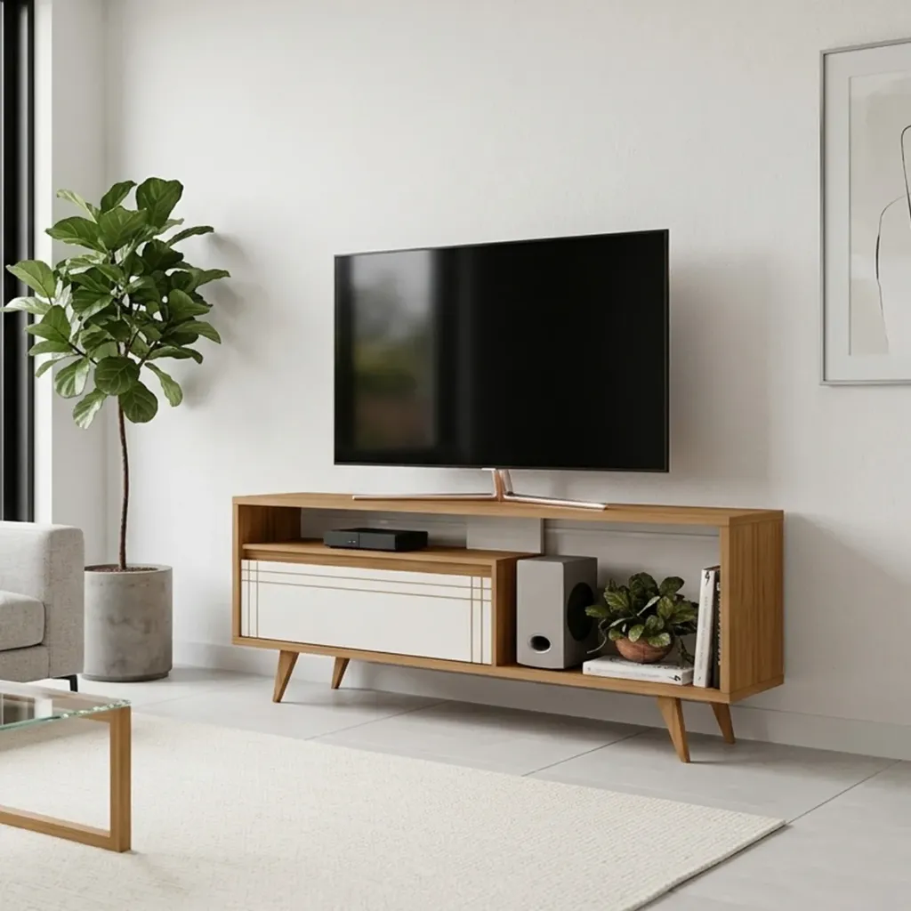 Rack para TV Áureo Freijo Trend - Off White