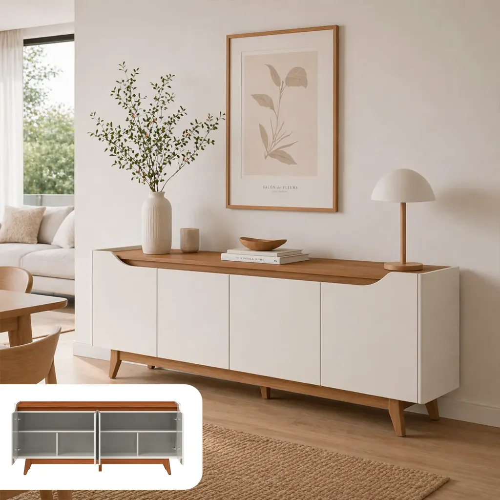 Bufetera Pulse 180 cm Off White Canela