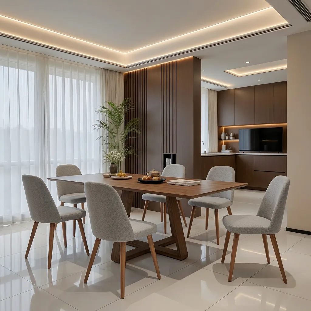 Mesa Avena 160 cm sin Vidrio Canela