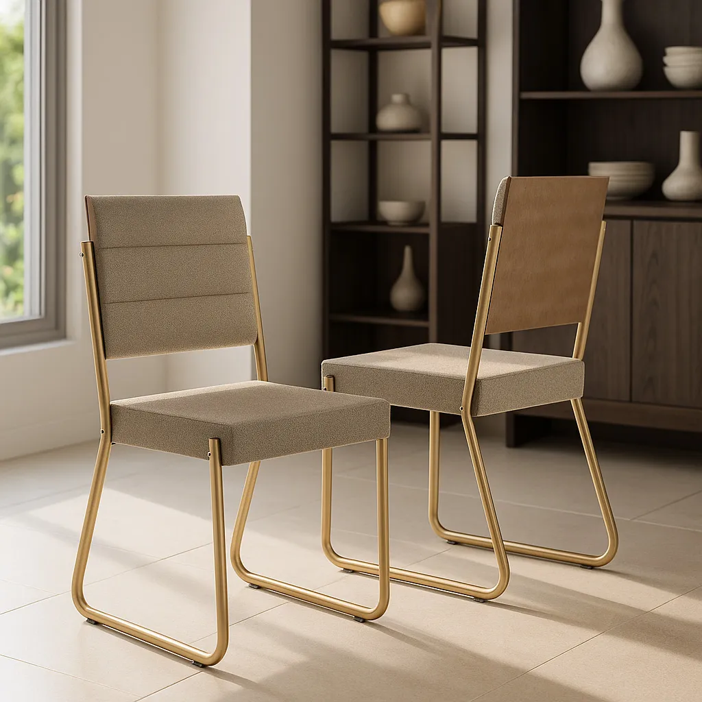 Silla Nara Bambu Dorado Mate