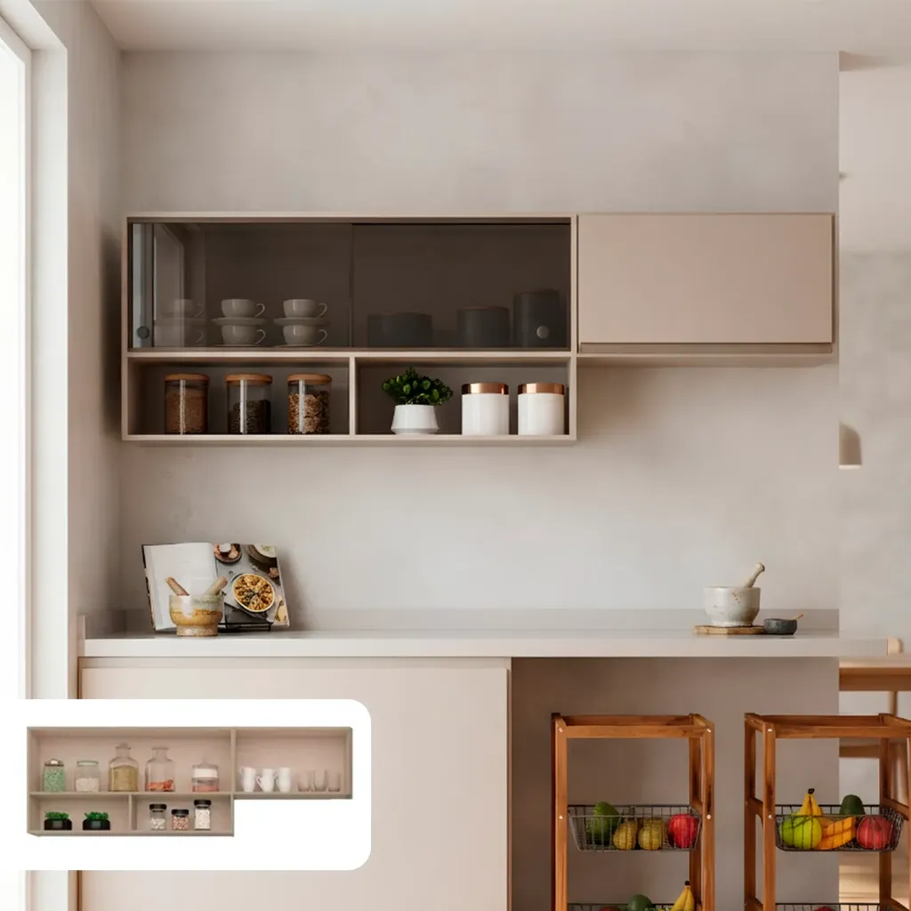 Mostrador Aéreo de Cocina Vitra Almendra