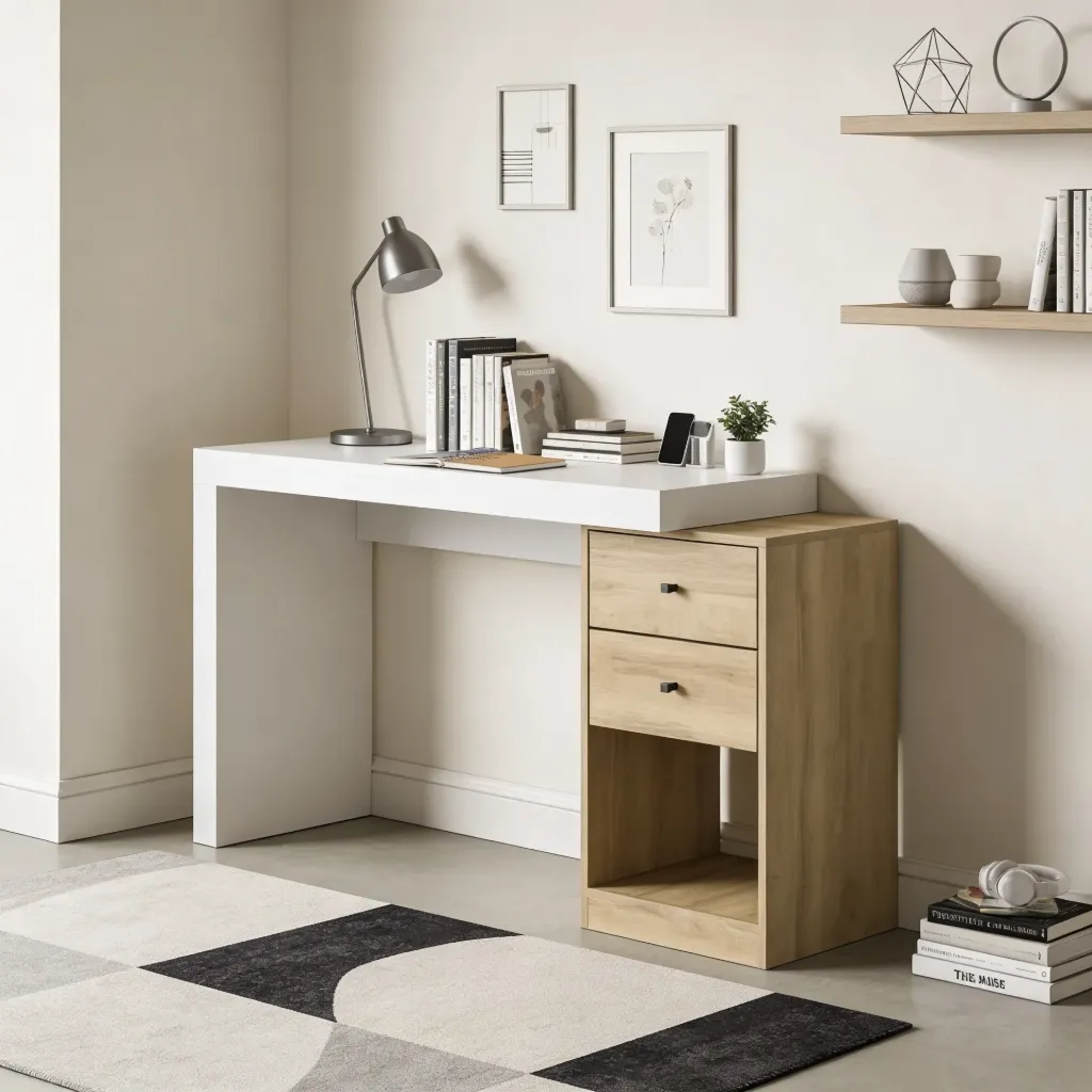 [1392 ESCRITORIO BLANCO/NOCE] Escritorio Bertolini Blanco Noce