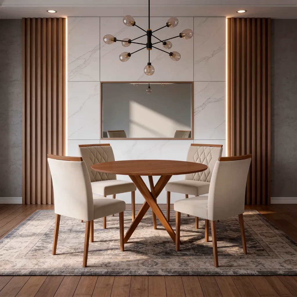 Mesa Cacau orbe 109cm sin Vidrio | Madera - Cinamomo