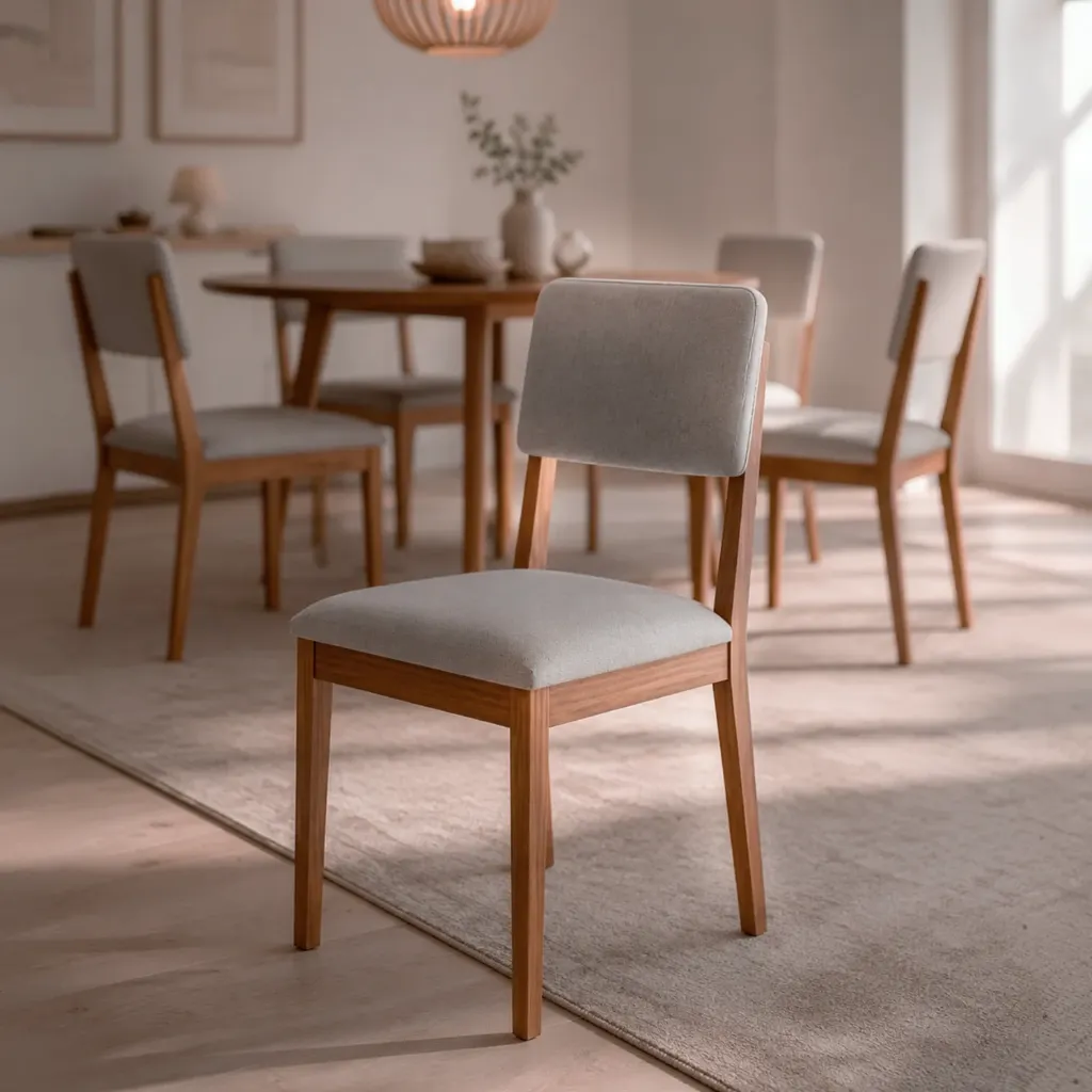 [22159677 SILLA SABIÁ ORNAE II - MADERA/LINHO CINZA] Silla Sabia | Madera - Lino Cinza