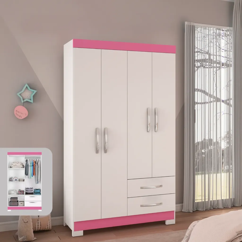 [NT5005 ROPERO - 129 BLANCO NEW ROSA] Ropero Style Blanco New Rosa