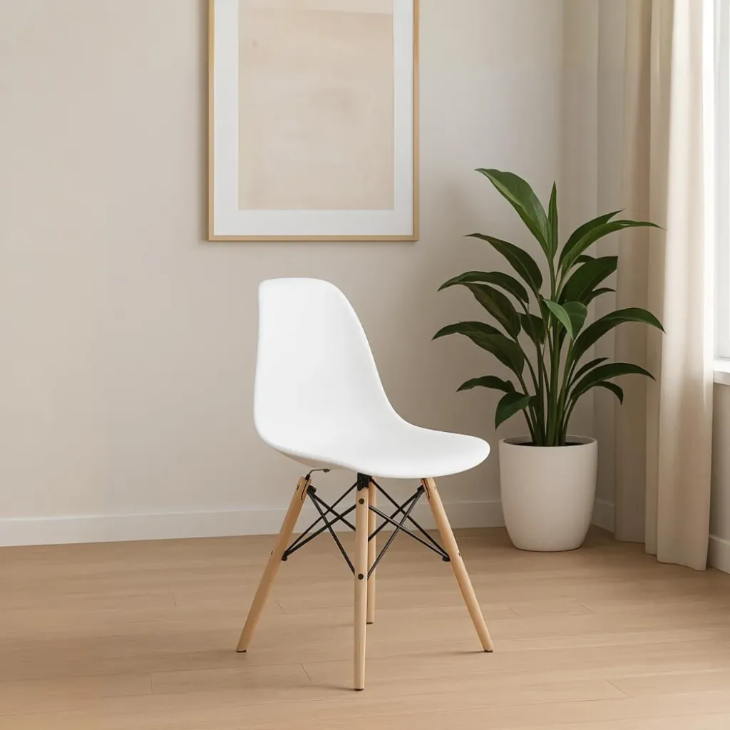 [5755 SILLA EAMES BLANCO PATAS DSW MAD] Silla Eames Blanco